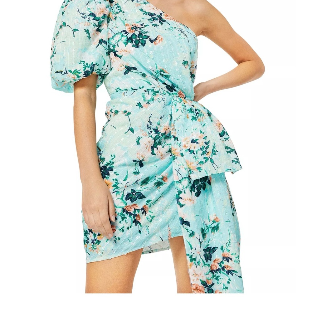 ELLIATT Mint Esteem One Shoulder Floral Print Dress- small